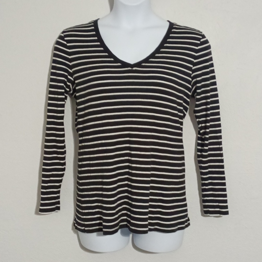 GAP Super soft Vee black/white striped